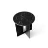 Androgyne Side Table - Black Marble Black Base