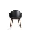 Harbour Dining Arm Chair - Dark Oak Wood Legs - Hard Shell- Black