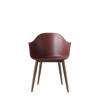Harbour Dining Arm Chair - Dark Oak Wood Legs - Hard Shell- Burned Red