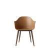 Harbour Dining Arm Chair - Dark Oak Wood Legs - Hard Shell- Kahki