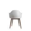 Harbour Dining Arm Chair - Dark Oak Wood Legs - Hard Shell - White