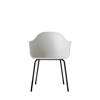 Harbour Dining Arm Chair - Black Steel Legs - Hard Shell - Light Grey