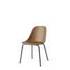 Harbour Dining Side Chair - Black Steel Legs - Hard Shell- Kahki