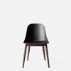 Harbour Dining Side Chair - Dark Oak Wood Legs - Hard Shell- Black
