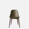 Harbour Dining Side Chair - Dark Oak Wood Legs - Hard Shell - Olive