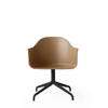 Harbour Swivel Arm Chair - Black Steel Base - Hard Shell- Kahki