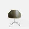 Harbour Swivel Arm Chair - Polished Aluminum Base - Hard Shell - Olive