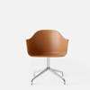 Harbour Swivel Arm Chair - Polished Aluminum Base - Hard Shell- Kahki