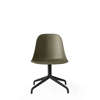 Harbour Swivel Side Chair - Black Steel Base - Hard Shell - Olive