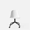 Harbour Swivel Side Chair wCasters - Black steel Base - Hard Shell - White