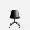 Harbour Swivel Side Chair wCasters - Black steel Base - Hard Shell- Black