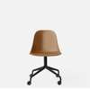 Harbour Swivel Side Chair wCasters - Black steel Base - Hard Shell- Kahki