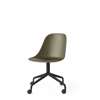 Harbour Swivel Side Chair wCasters - Black steel Base - Hard Shell