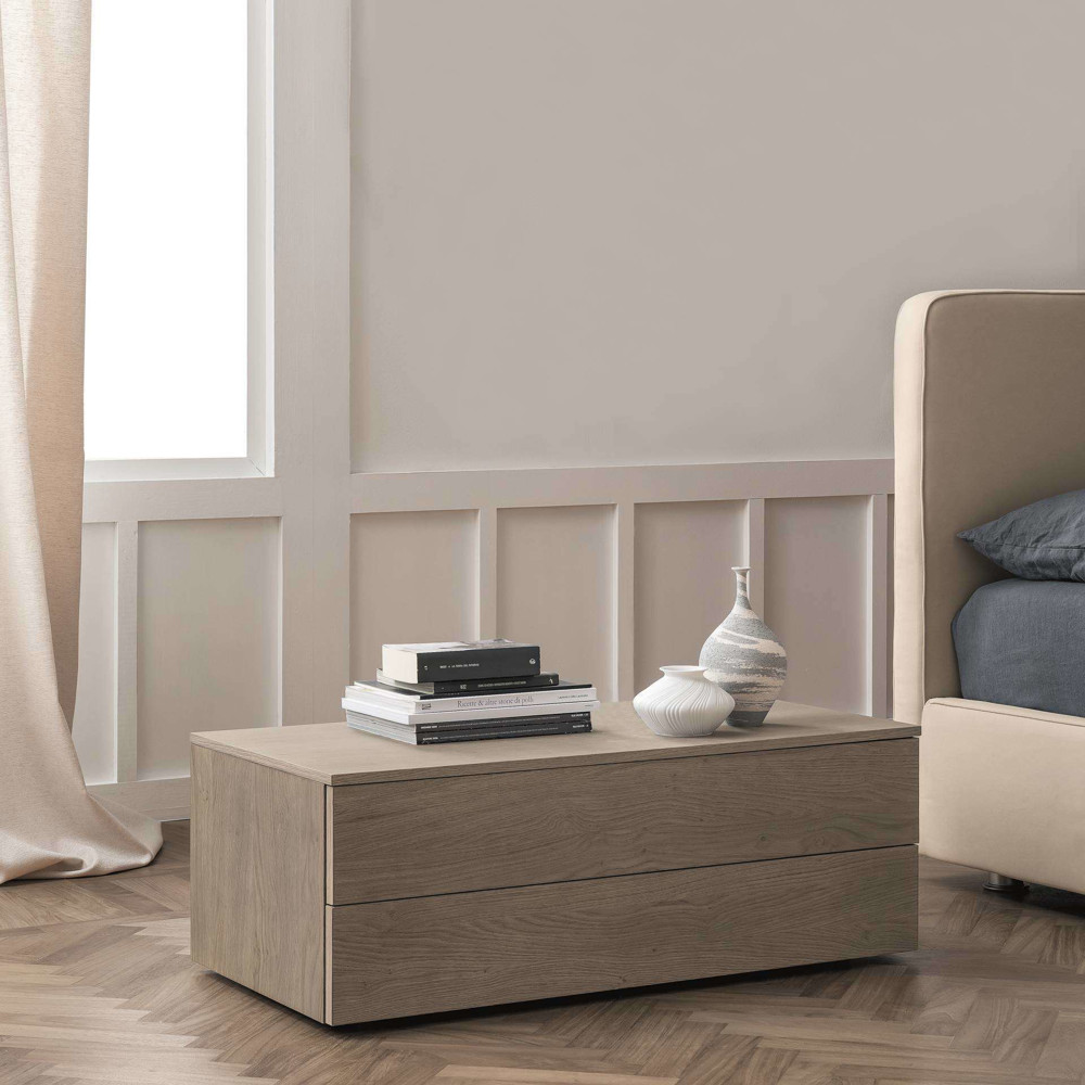 Slim Dresser 2 Drawers - oak cenere