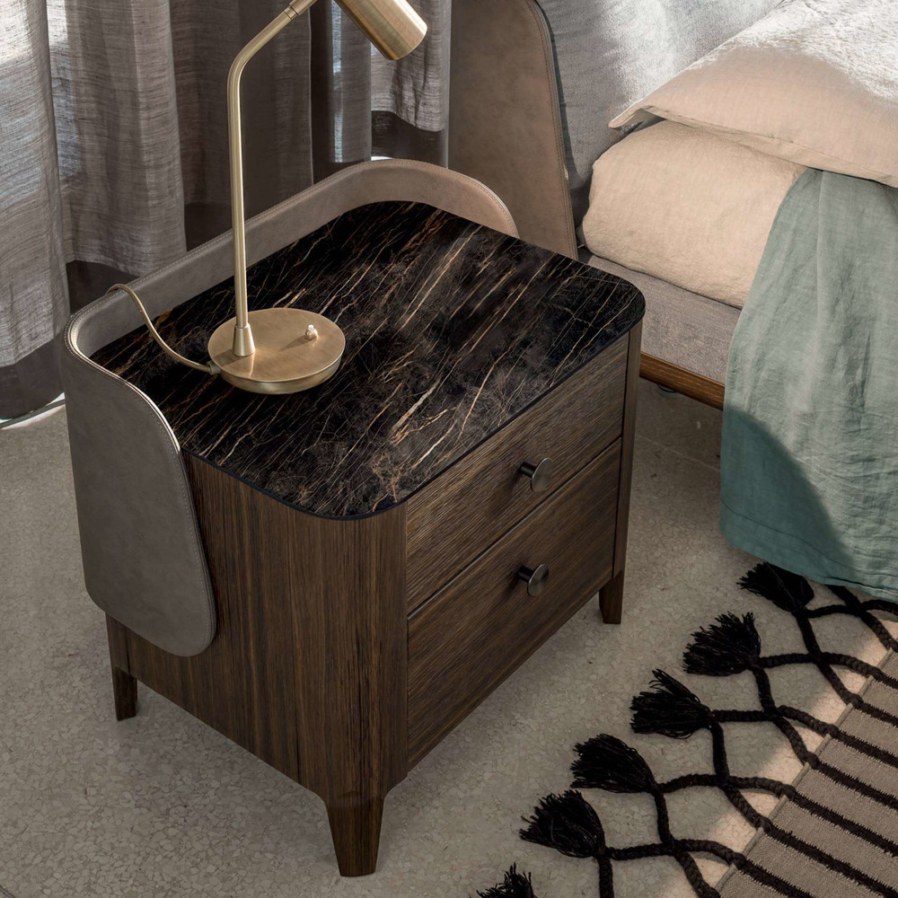 Settanata Nightstand - Black Laminum Top