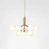 Apiales 9 brushed Brass Finish Opal White Glass