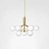 Apiales 9 brushed Brass Finish Opal White Glass Off