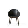 Harbour Dining Arm Chair - Dark Oak Wood Legs - Dakar Black