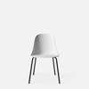 Harbour Dining Side Chair - Black Steel Legs - Hard Shell- Light Grey