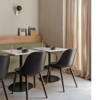Harbour Dining Side Chair - Dark Oak Wood Legs - Dakar Black
