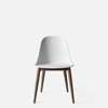 Harbour Dining Side Chair - Dark Oak Wood Legs - Hard Shell - Light Grey