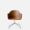 Harbour Swivel Arm Chair - Polished Aluminum Base - Dakar Cognac