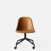 Harbour Swivel Side Chair wCasters - Black steel Base - Dakar Cognac
