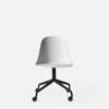 Harbour Swivel Side Chair wCasters - Black steel Base - Hard Shell- Light Grey