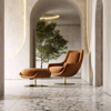Elba Lounge Chair with footstool - Domkapa-Price Category 1-Powell-Brick