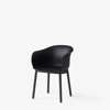 Elefy JH30 Dining Chair Black Oak Legs Black Hard Shell