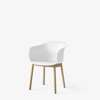 Elefy JH30 Dining Chair Natural Oak Legs White Hard Shell