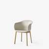 Elefy JH30 Dining Chair Natural Oak Legs Soft Beige Hard Shell
