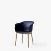 Elefy JH30 Dining Chair Natural Oak Legs Midnight Blue Hard Shell
