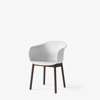 Elefy JH30 Dining Chair Walnut Legs White Hard Shell