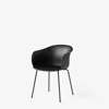 Elefy JH28 Dining Chair Black Metal Legs Black Hard Shell