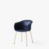 Elefy JH28 Dining Chair Brass Metal Legs Midnight Blue Hard Shell