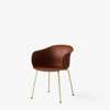 Elefy JH28 Dining Chair Brass Metal Legs Copper Brown Hard Shell 