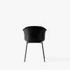 Elefy JH28 Dining Chair Black Metal Legs Black Hard Shell