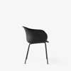 Elefy JH28 Dining Chair Black Metal Legs Black Hard Shell