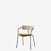 Pavilion AV4 Dining Armrest Upholstered Seat - Velvet 05 Amber - white oak