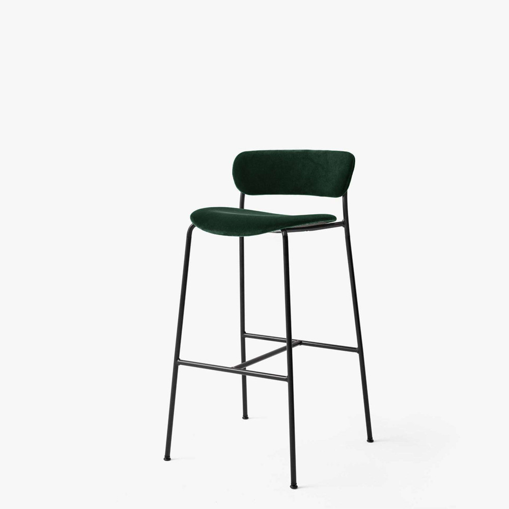 Pavilion AV15 Bar Chair Upholstered Seat and Back - Velvet 01 Forest
