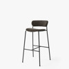 Pavilion AV15 Bar Chair Upholstered Seat and Back - Velvet 11 Stone