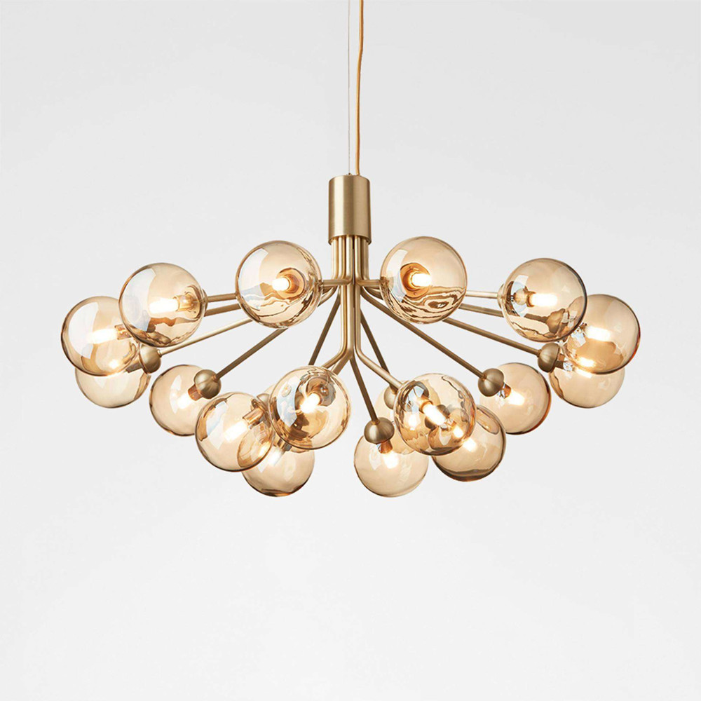 Apiales 18 brushed Brass Finish Clear Gold Glass