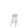3D Counter Bar Stool - Un-Upholstered Center base Hirek Shell - Black base - Hirek moongrey