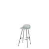 3D Bar Stool - Un-Upholstered Center base Hirek Shell - Black base - Hirek nightfallblue