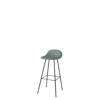 3D Bar Stool - Un-Upholstered Center base Hirek Shell - Black base - Hirek Rainy Grey