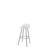 3D Bar Stool - Un-Upholstered Center base Hirek Shell - Black base - Hirek Soft White