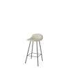 3D Counter Stool - Un-Upholstered Center base Hirek Shell - Black base - Hirek moongrey