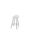 3D Counter Stool - Un-Upholstered Center base Hirek Shell - Black base - Hirek Soft White