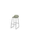 3D Bar Stool - Un-Upholstered Sledge base Hirek Shell - Black base - Hirek Mistletoe Green